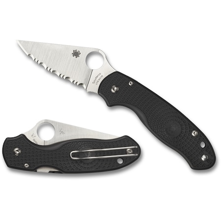 Spyderco 2024 Spyderco Para 3 Lightweight Black Serrated SPY-C223SBK